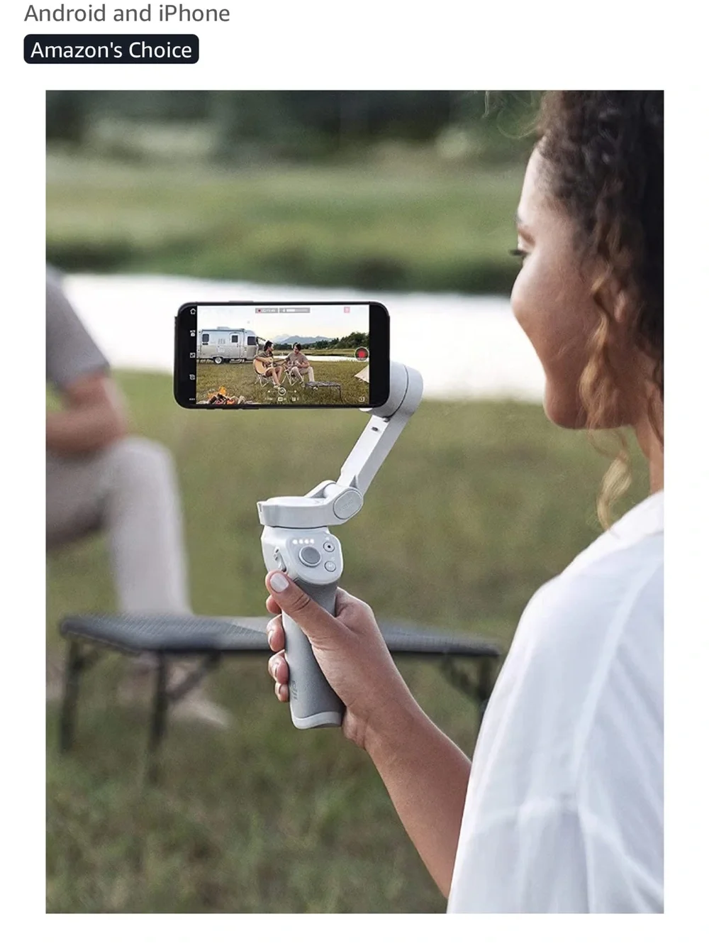 DJI white smartphone gimbal stabilizer